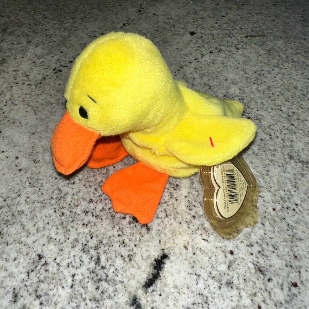 Ty “Quakers” Plush Duck with Yellow and Orange Colors